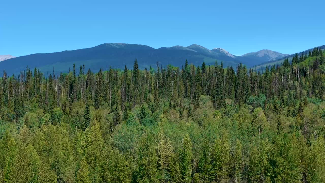 Experience an epic wilderness aerial view, showcasing majestic mountains and a pristine alpine lake, captured in breathtaking drone footage.