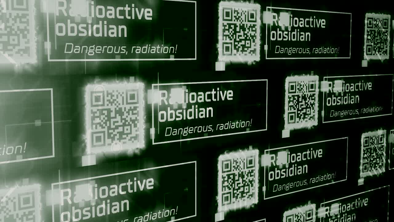 obsidiana radiactiva con códigos qr