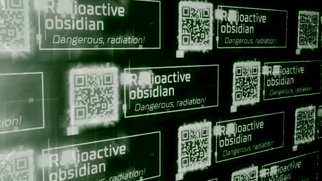 radioactive obsidian with qr codes