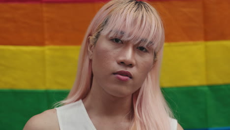 portrait of a person at a pride event