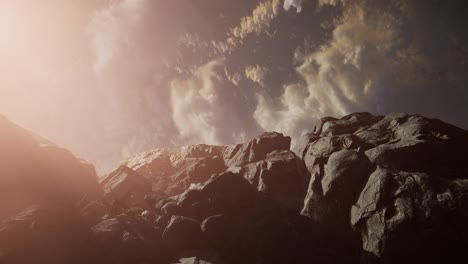 mountain landscape at sunset. amazing view from the mountain peak