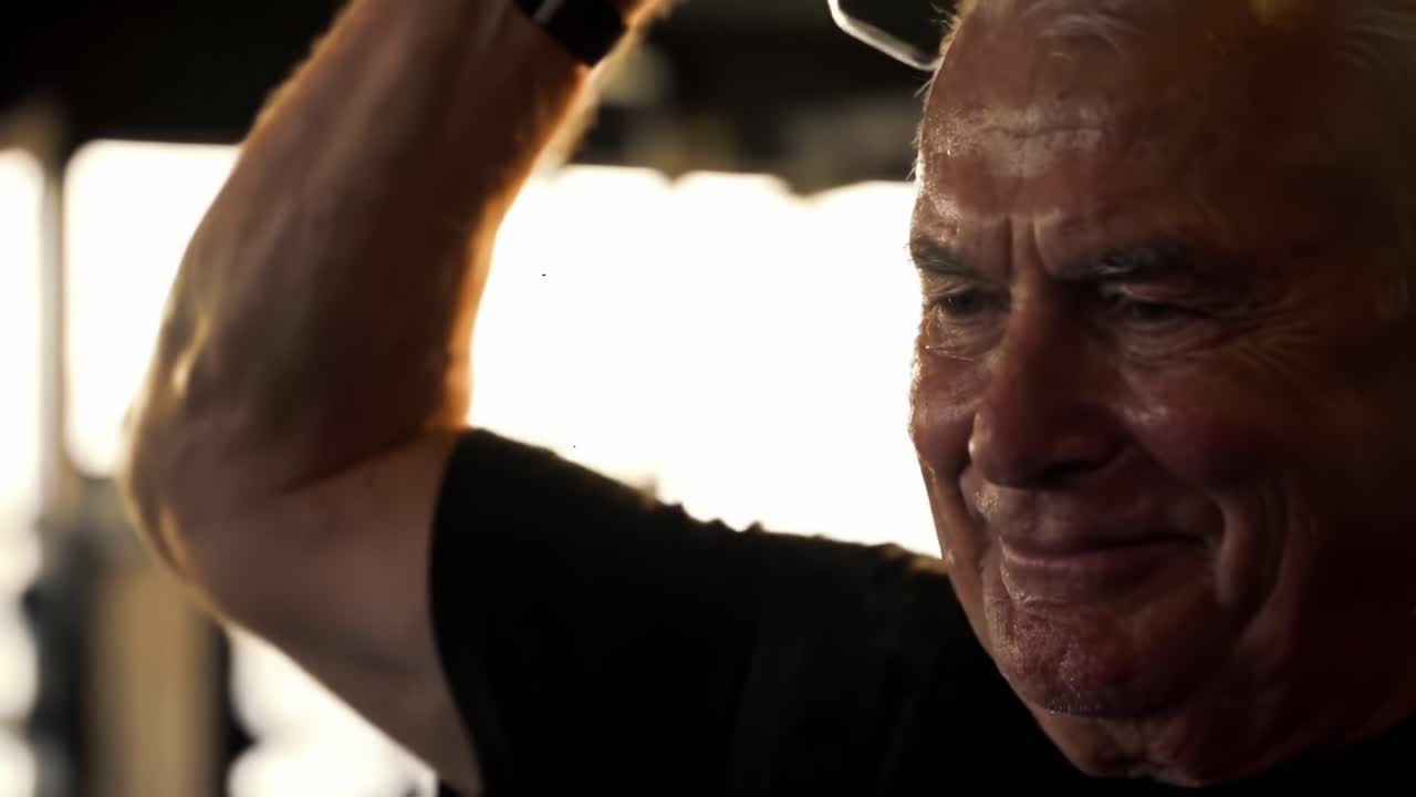 A Joyful Moment Captured: An Older Gentleman Exudes Happiness While Engaging in a Passionate Activity, Radiating Enthusiasm and Lifelong Dedication