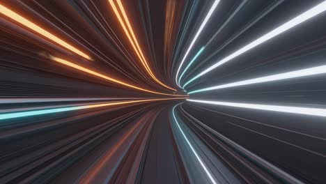 experience dynamic motion through a futuristic tunnel filled with vibrant lights and swirling colors