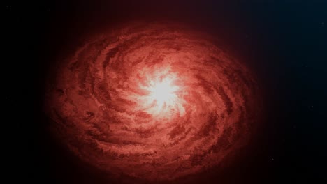 3D-Animations-of-a-red-Galaxy-spinning-in-space