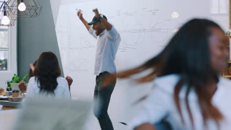 business high five, danse du manager d'équipe