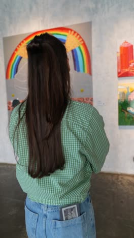 woman visiting an art gallery