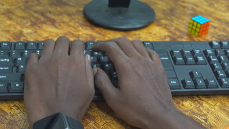 keyboard typing with two hands