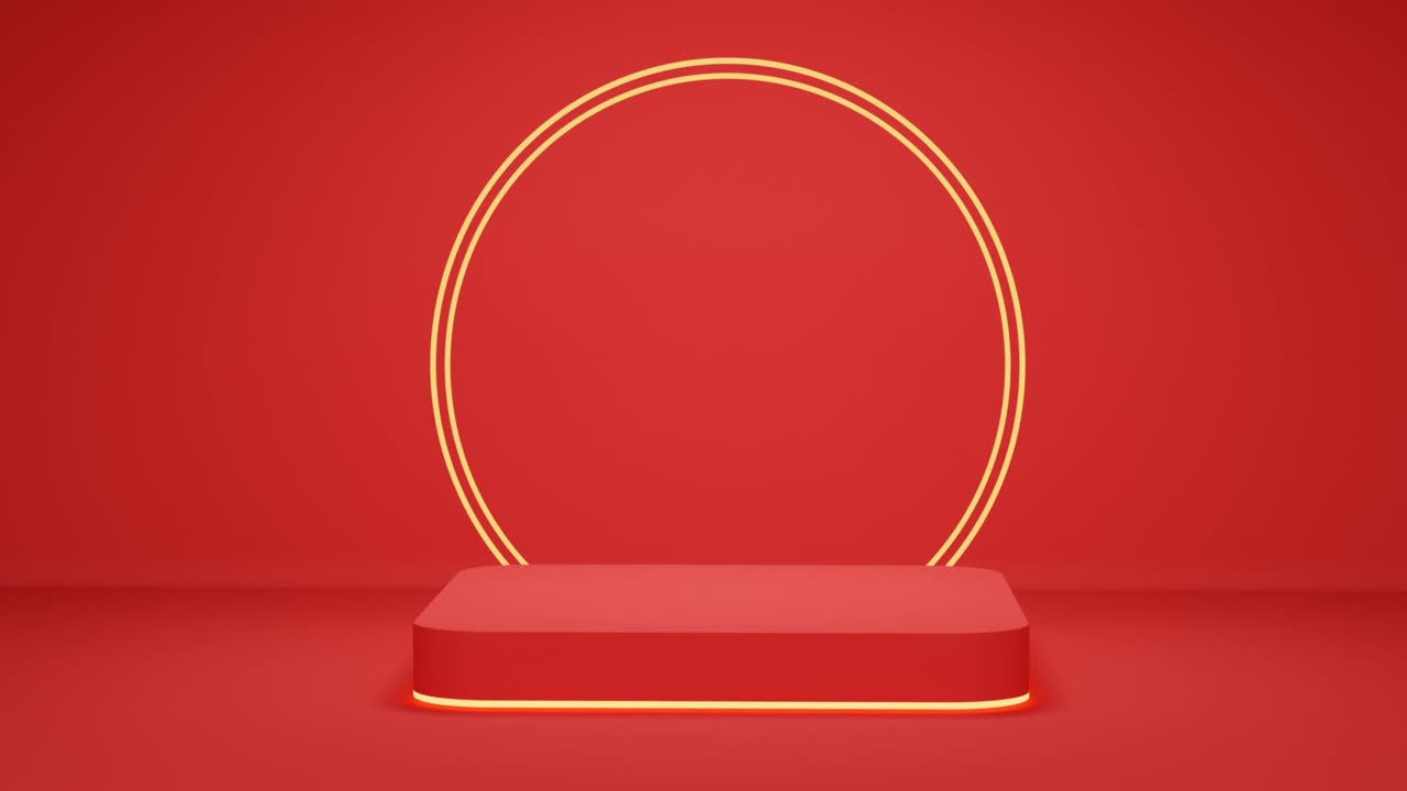 podio de cubo de esquina redondo con borde dorado