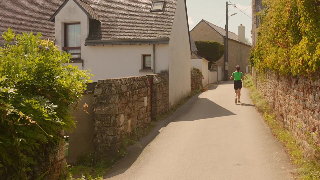 Road Through The Old Town Of Île-aux-Moines, A Peaceful Island In The Gulf of Morbihan, Brittany, France. Static Shot