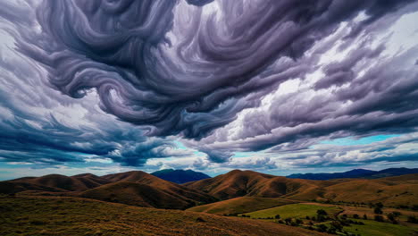 abstract landscape with dramatic clouds