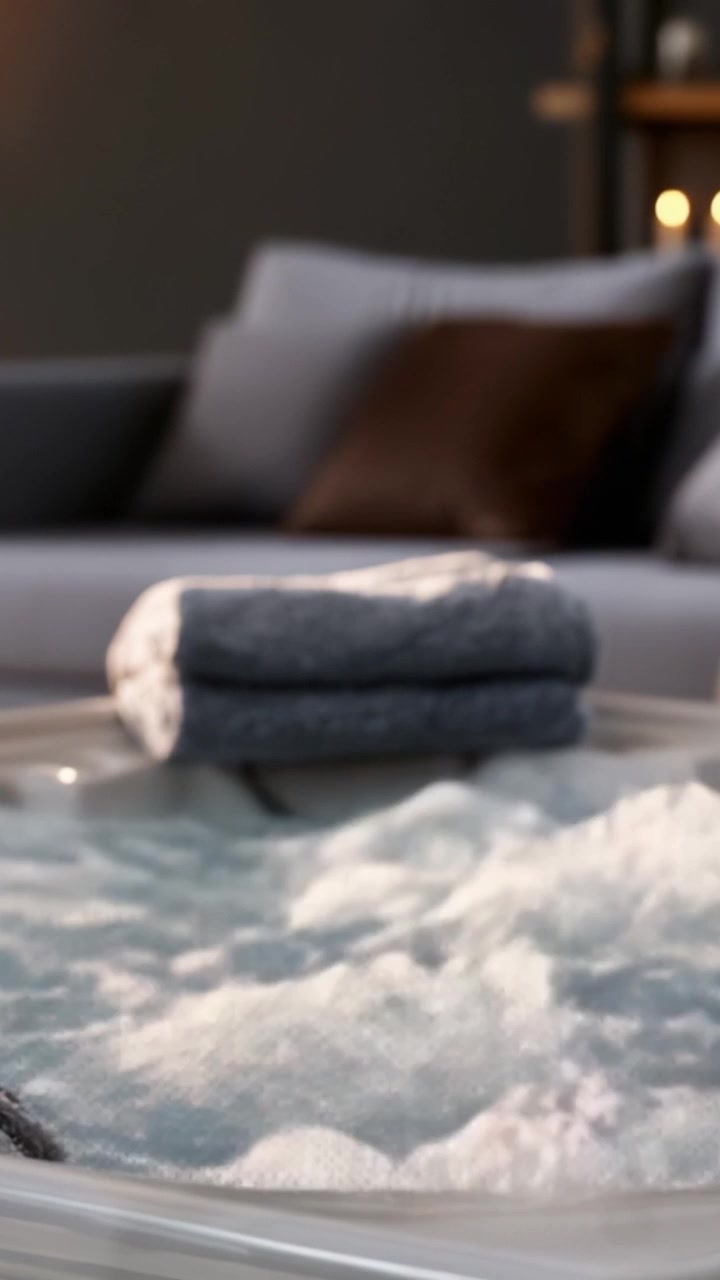Ritiro rilassante: un'esperienza spa serena con acque gorgoglianti che invitano al comfort e alla tranquillità in un'atmosfera accogliente.