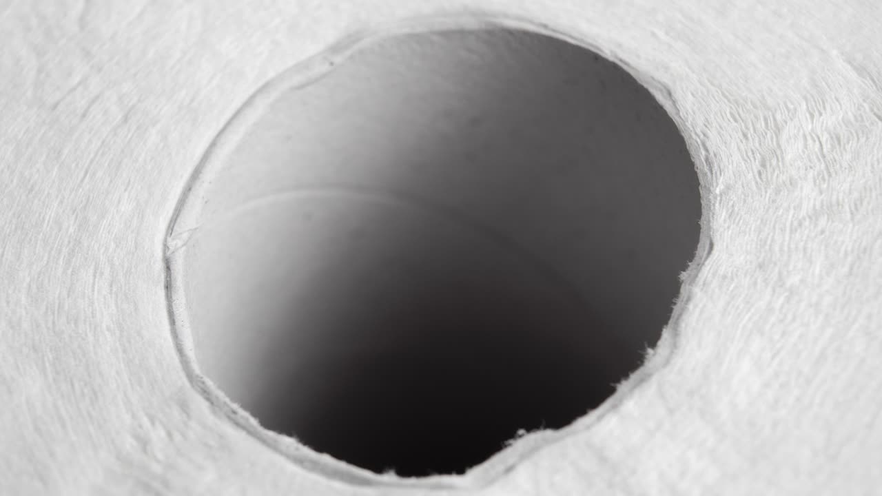 rollo de papel higiénico con tubo de cartón redondo. macro