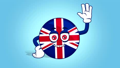 cartoon great britain united kingdom hi hello with face animation with alpha matte