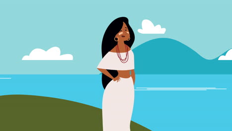 inca female indigenous character animation