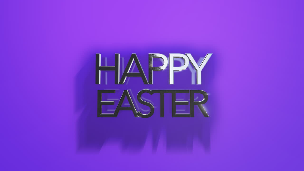Shadowy Happy Easter message in purple and black on a distorted background