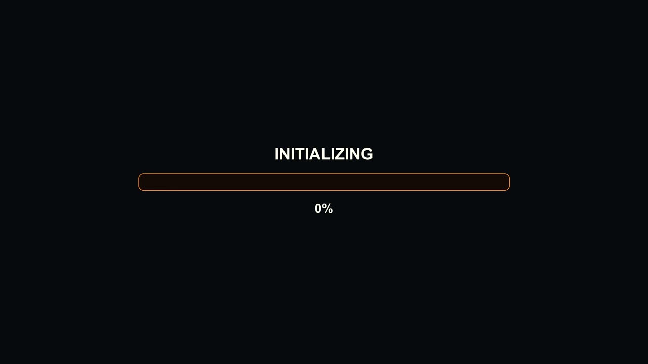 Progress bar shows animation for streamer or video creator. The status reads initializing with a ninety nine percent fill, indicating a pending process or loading stage