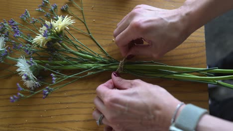 creating a flower bouquet