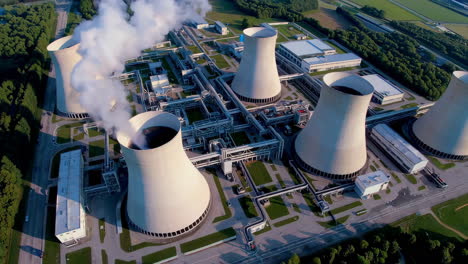 aerial view of a modern power plant