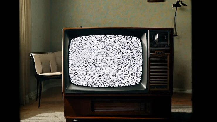 старинный телевизор с статической