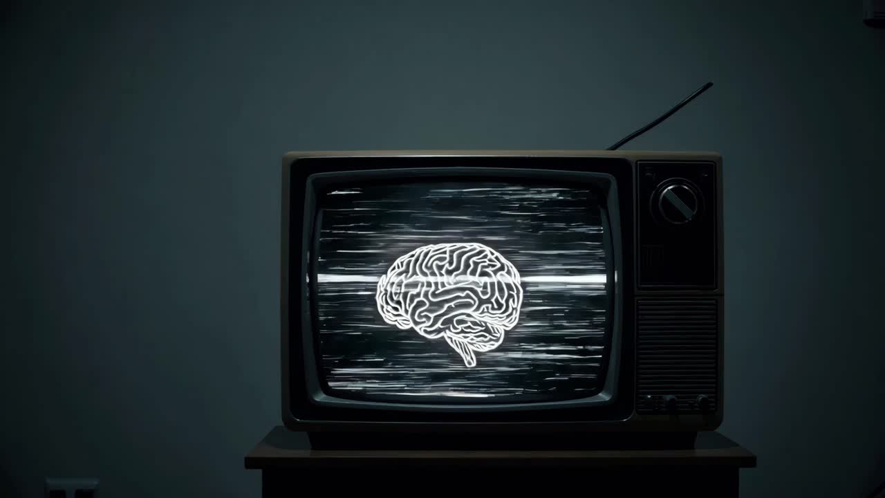 el cerebro en la televisión retro