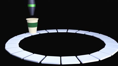 taza de café en un círculo