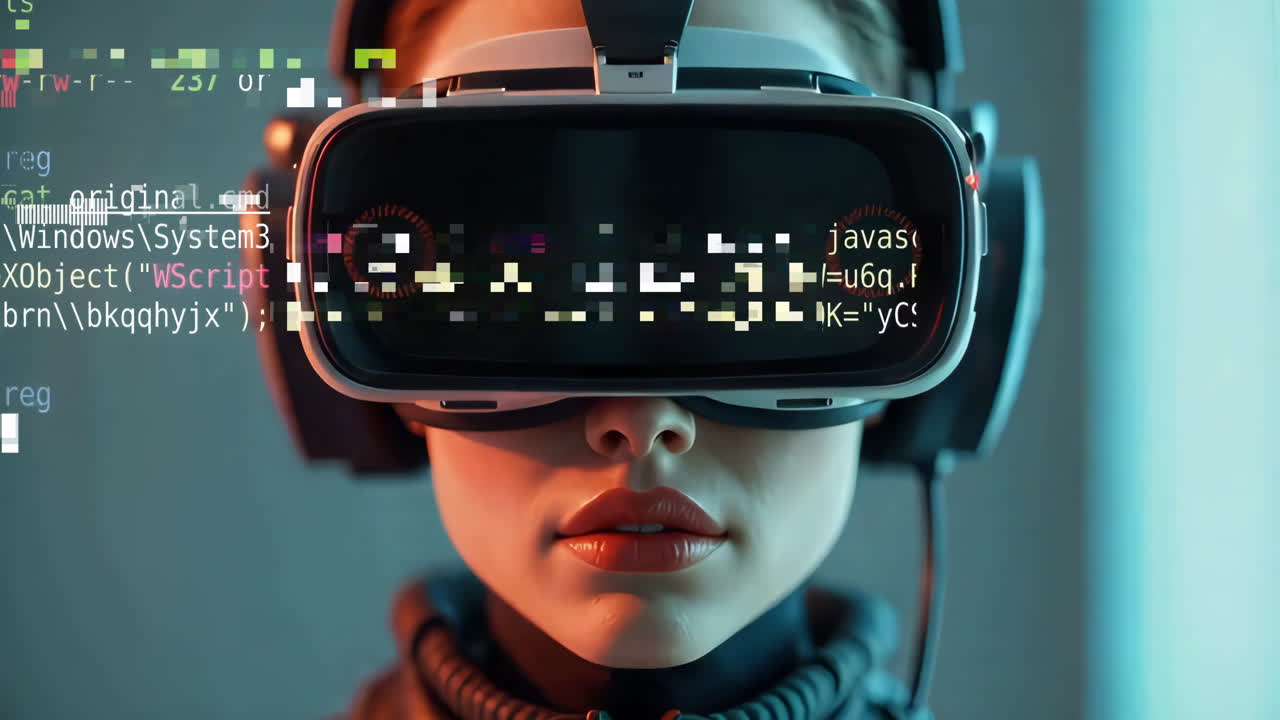 donna che sperimenta la realtà virtuale e la tecnologia del futuro