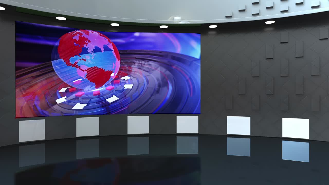 3d 가상 tv 스튜디오 뉴스, tv 쇼의 배경