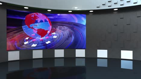 noticias de estudio de televisión virtual en 3d, telón de fondo para programas de televisión
