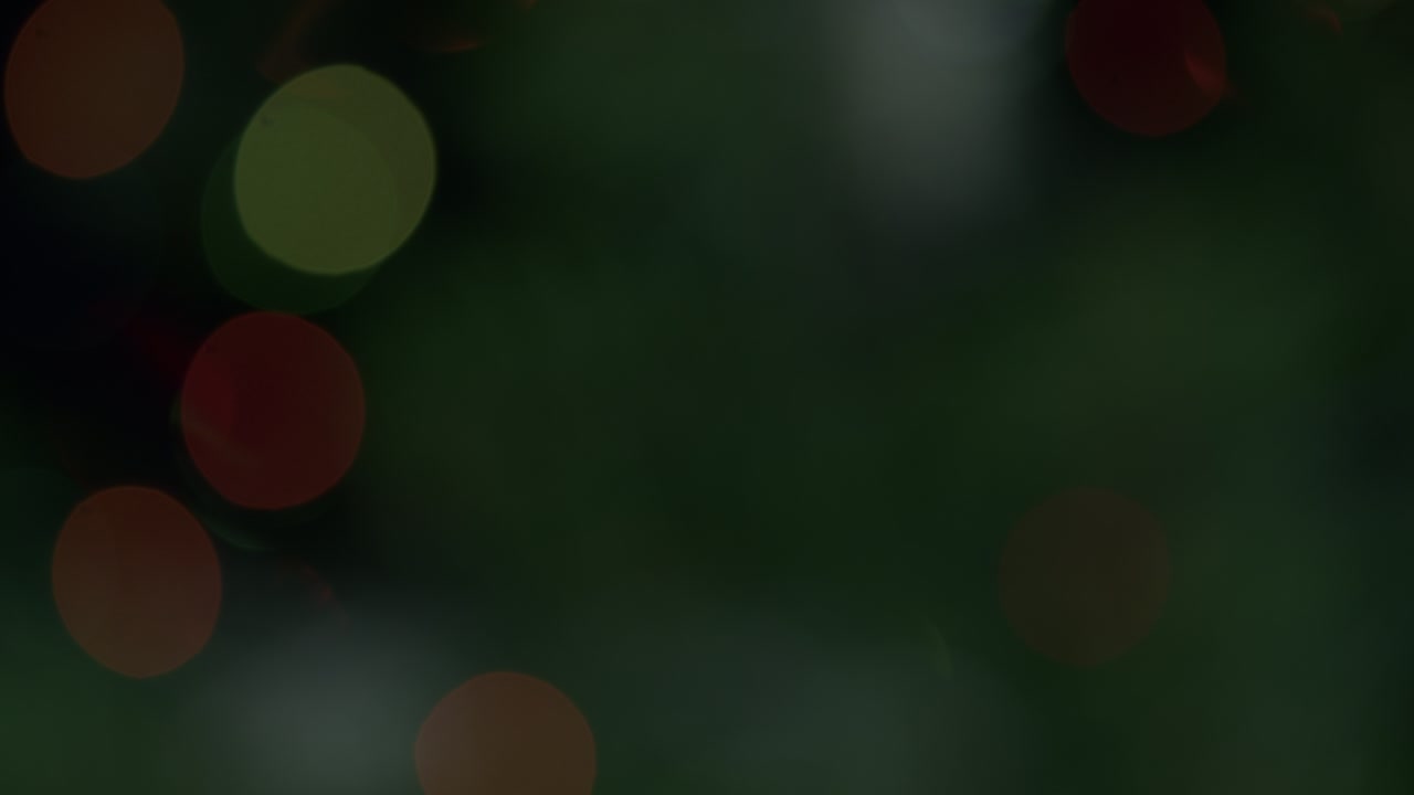 Flashing multicolored circles. Twinkling bulbs of garlands. Tilt up.