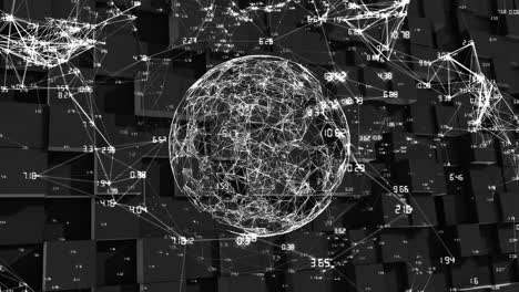 Digital earth surrounded by data animated