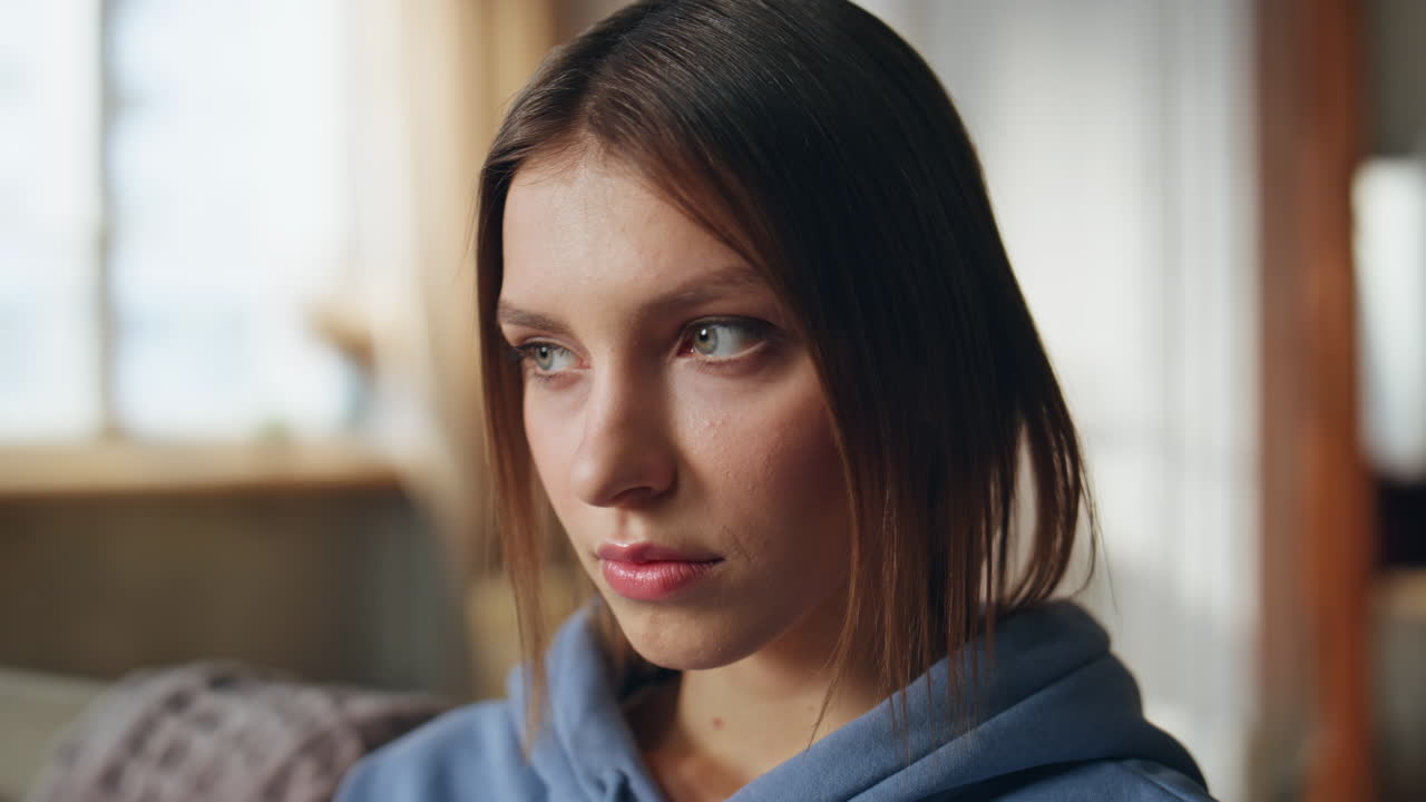 Portrait of a Young Brunette Woman
