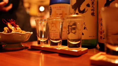 sequential sake serving in a traditional setting