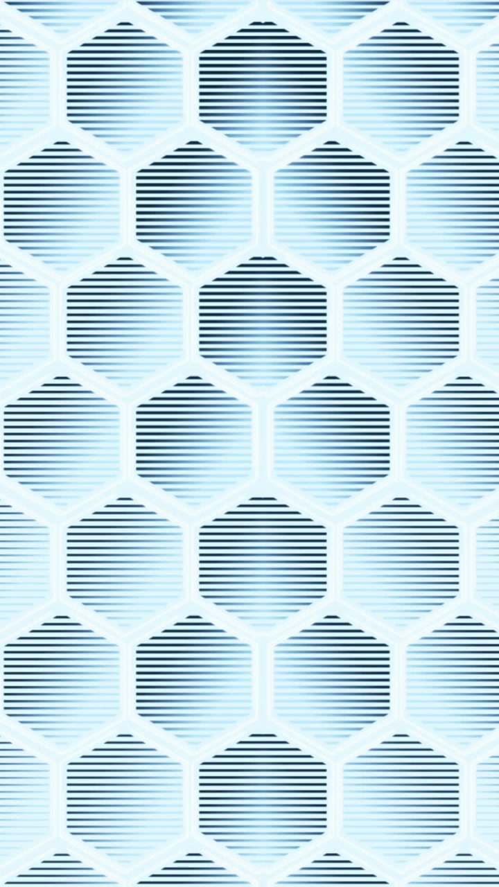 Animation of hexagons over star on blue background at christmas