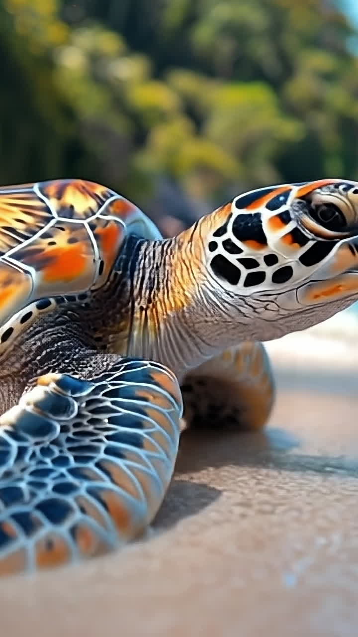 Turtle on a calm beach