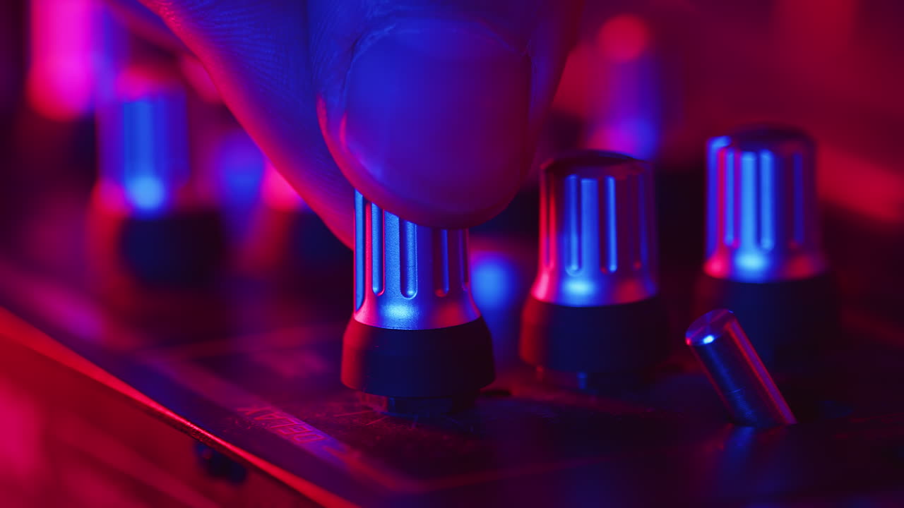 console di controllo del suono dj per la miscelazione di musica dance in discoteca, close-up. dj