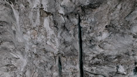 Flying-Over-Rugged-Textured-Adishi-Glacier-In-Svaneti-Region,-Georgia