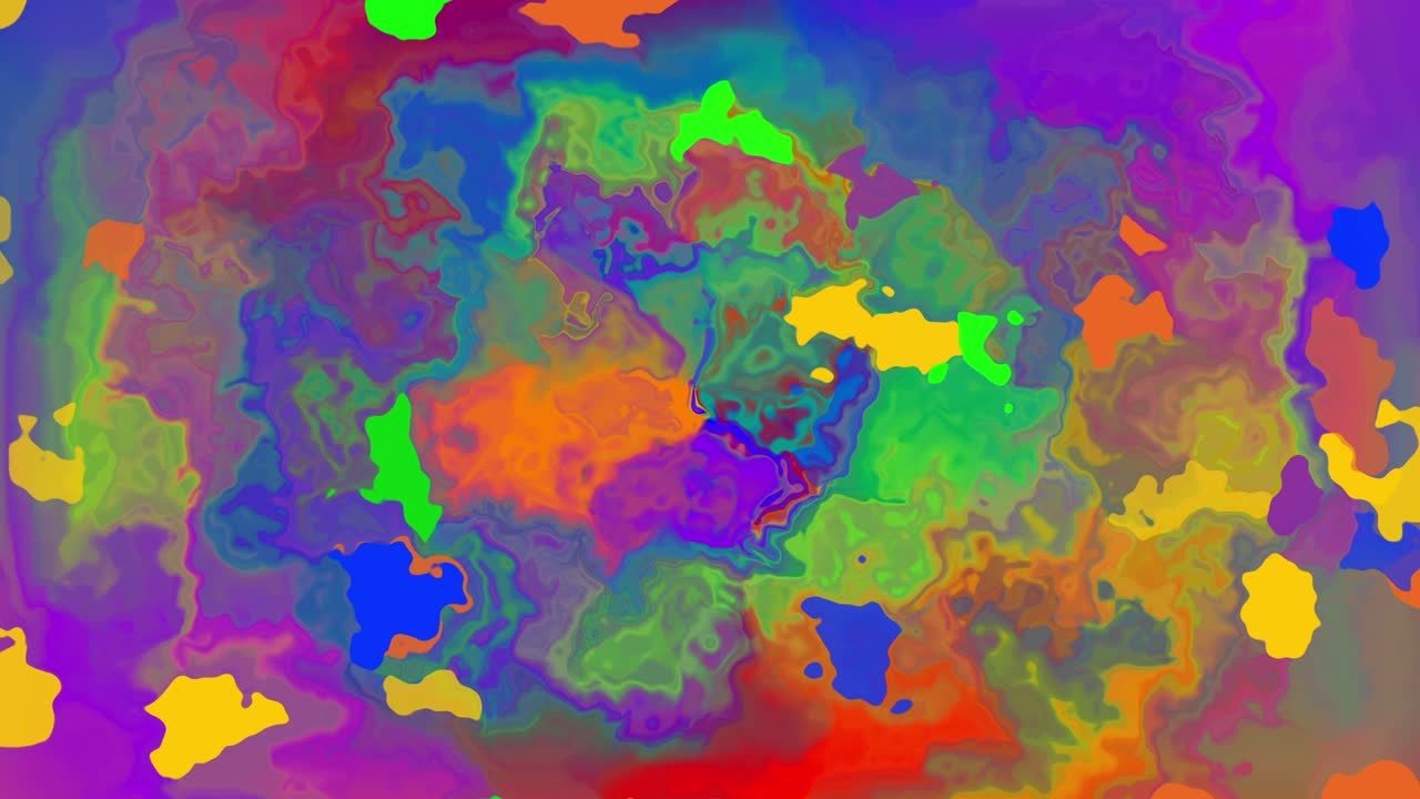 Vibrant rainbow color splashes bursting through turbulent motion - dynamic paint splatters swirling in creative whirlwind