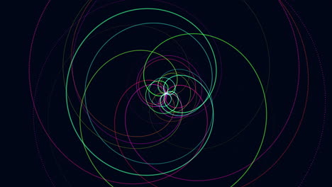 formación simétrica de líneas y puntos en colores vibrantes