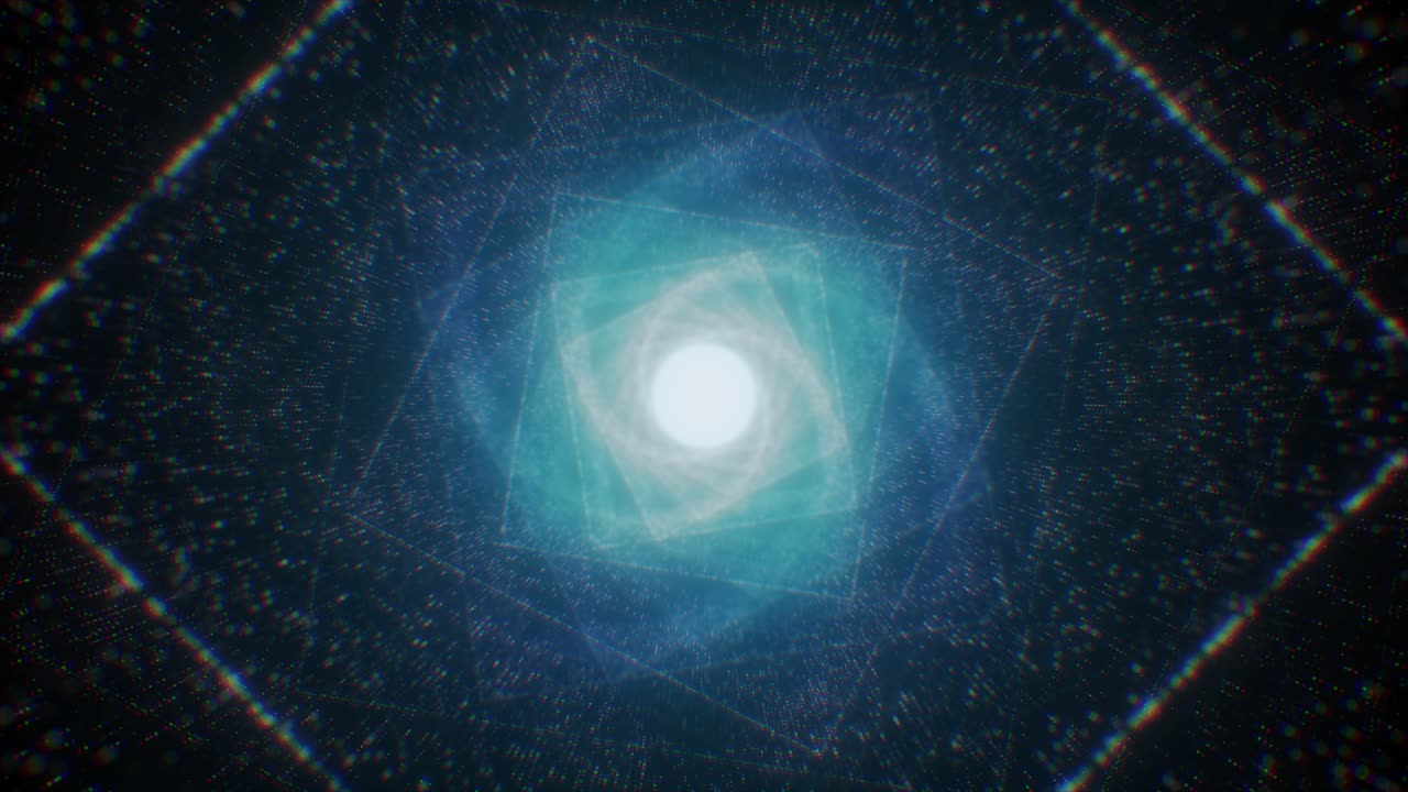 túnel geométrico abstracto con patrones brillantes