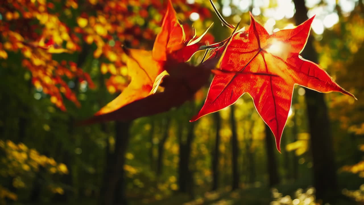 숲 속의 가을 잎