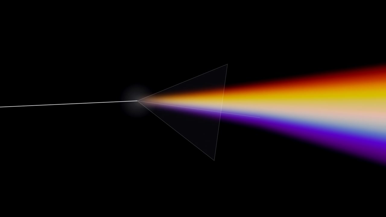 Rifrazione della luce attraverso un prisma di vetro