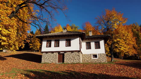 Autumnal Charm of a Traditional House in the Forest