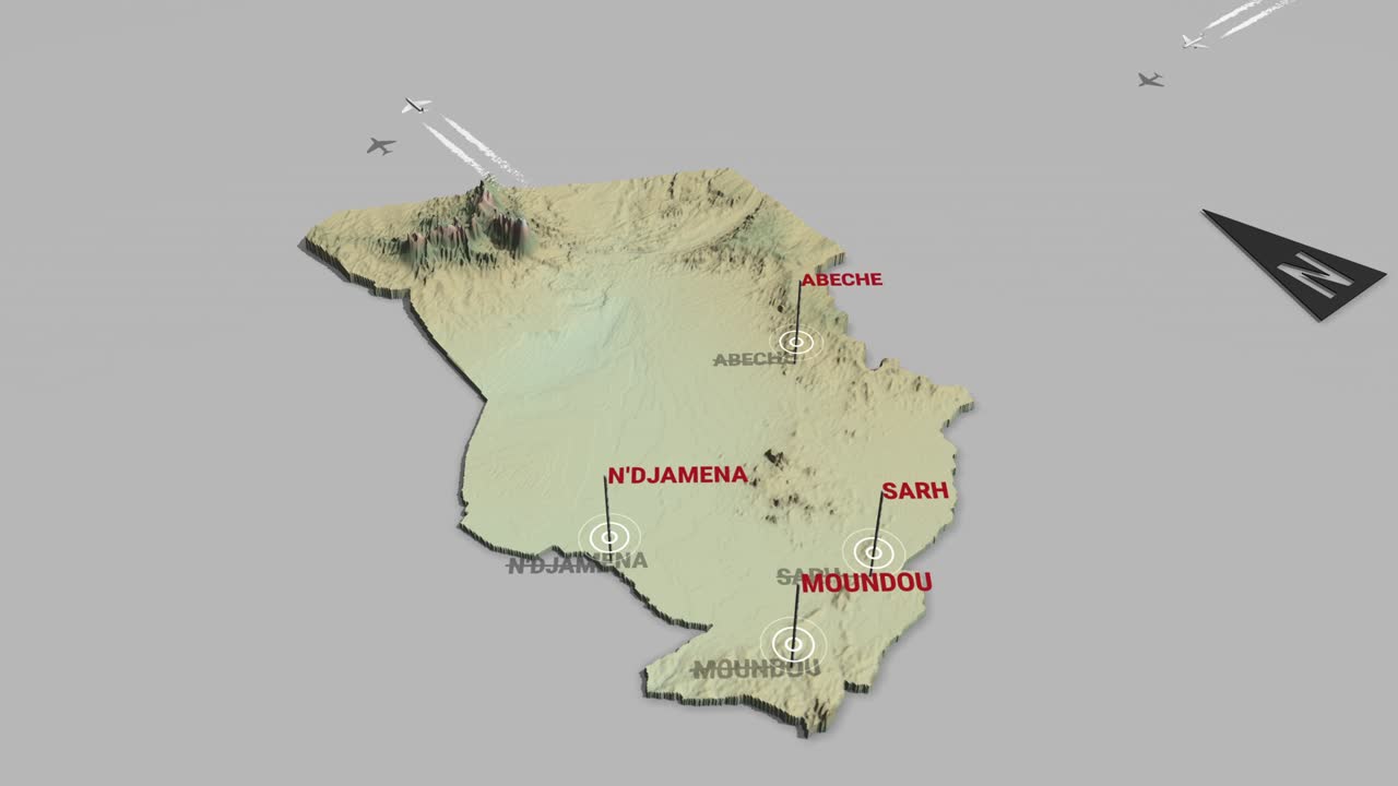3d 지형 지도 차드