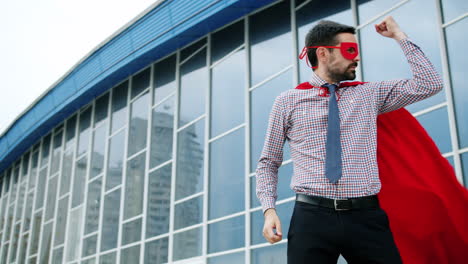 businessman in superhero costume