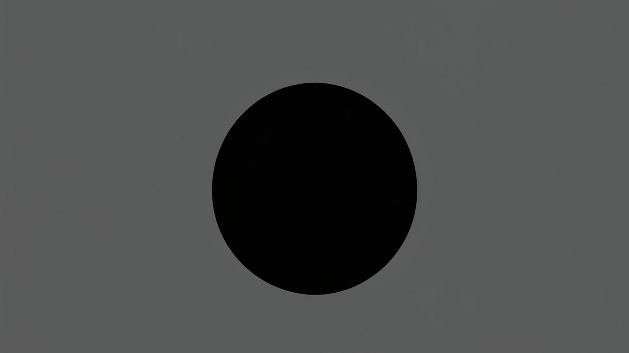 Cerchio nero che si espande su uno sfondo grigio uniforme