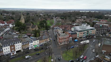 esher town surrey reino unido drone vista aérea