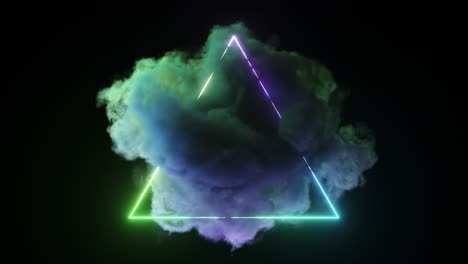 forma de nube triangular de neón abstracta