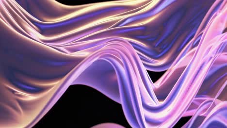 pastel waves flowing with seamless elegance across black background, revealing fluid dynamics through mesmerizing motion graphics and iridescent color gradient