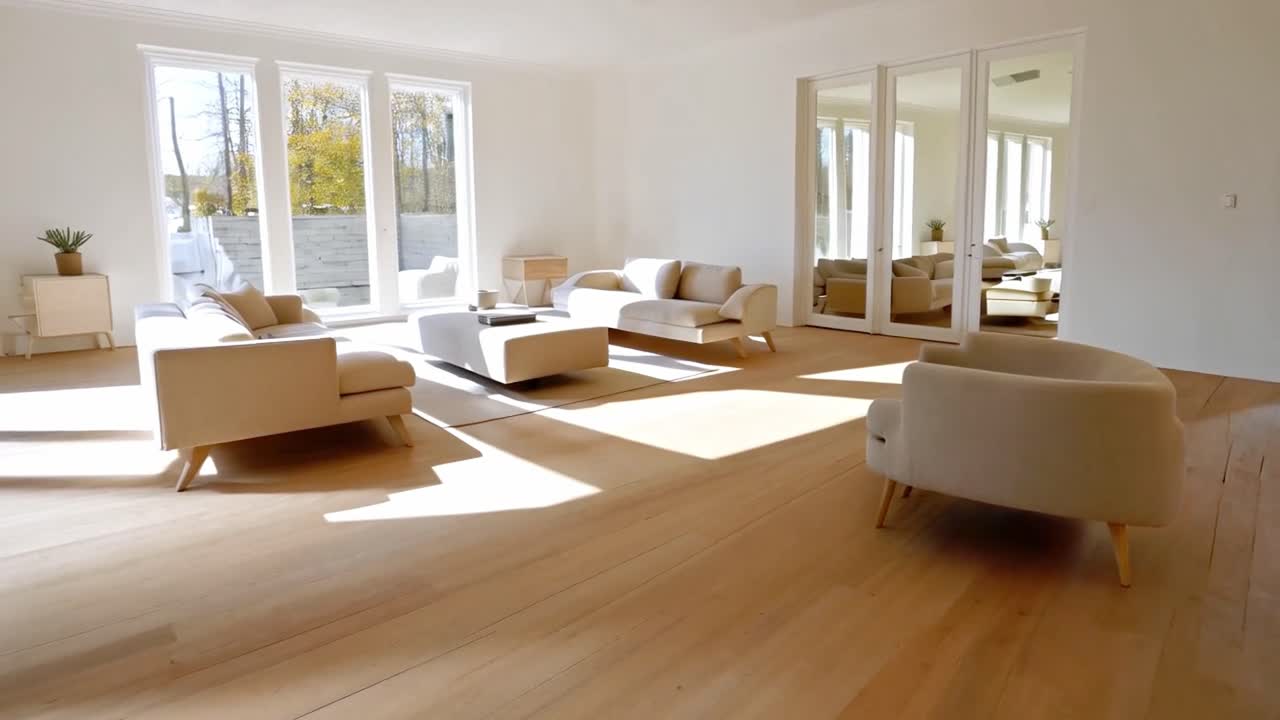 A modern living room with minimalist interior design