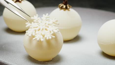 white chocolate christmas ornaments dessert